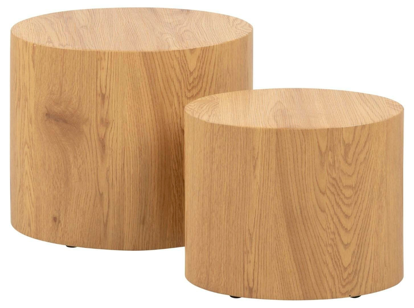 Zestaw stolików kawowych Mice Actona z tworzywa naturalny owalny boho 2 szt.