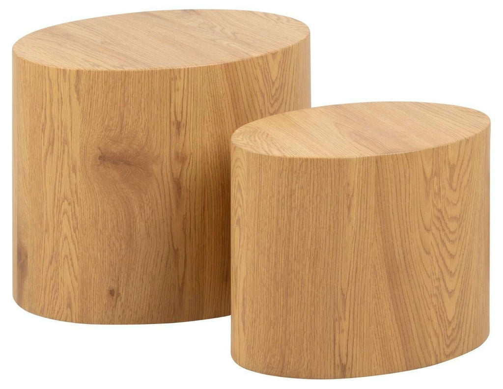 Zestaw stolików kawowych Mice Actona z tworzywa naturalny owalny boho 2 szt.