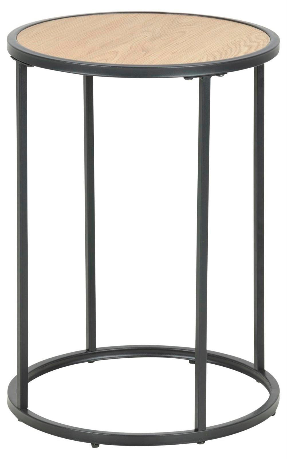 Stolik kawowy Seaford Actona MDF metal dąb naturalny/czarny okrągły 40x40 cm