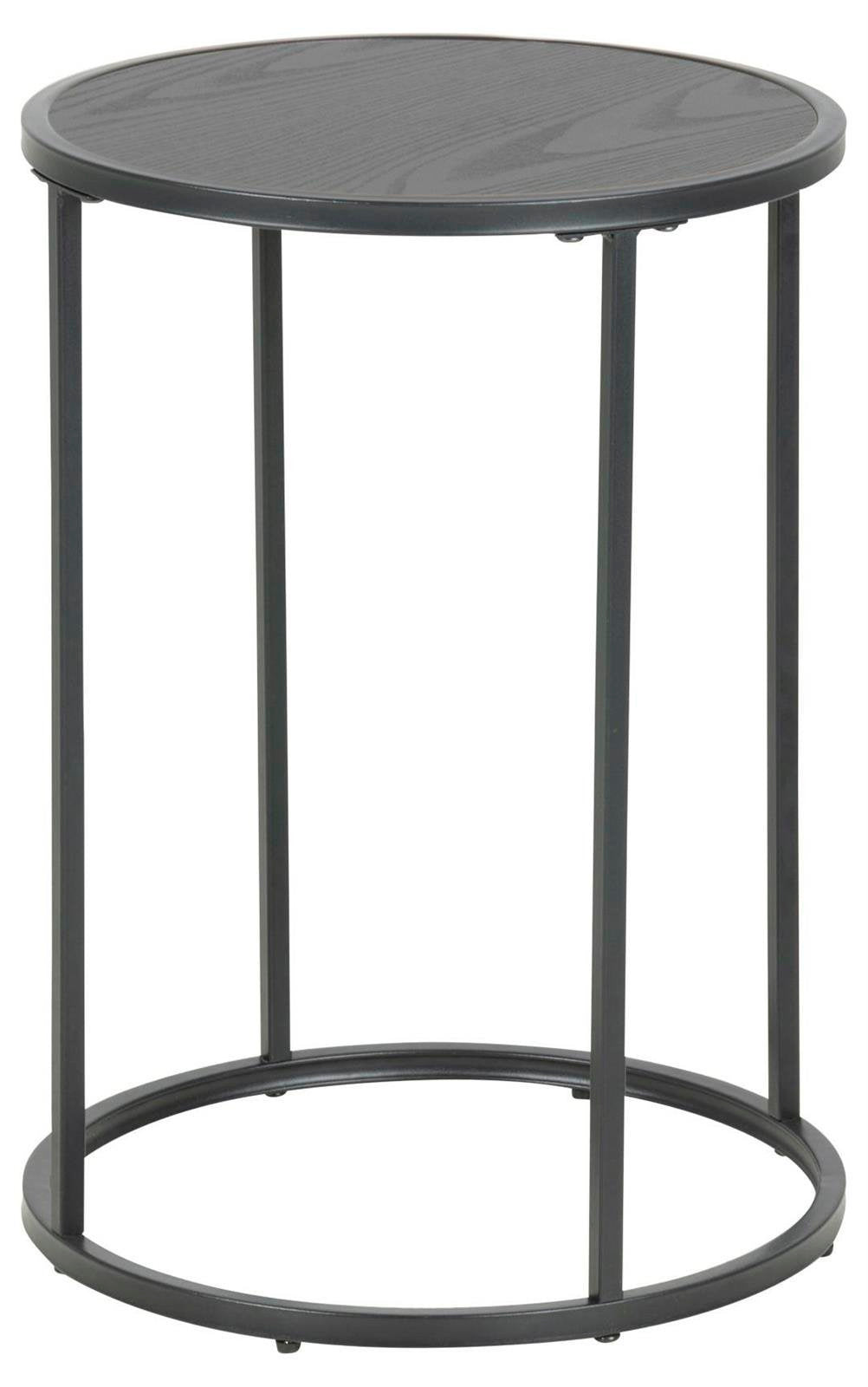 Stolik kawowy Actona Seaford MDF metal czarny okrągły 40 cm