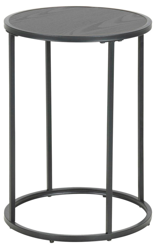 Stolik kawowy Actona Seaford MDF metal czarny okrągły 40 cm