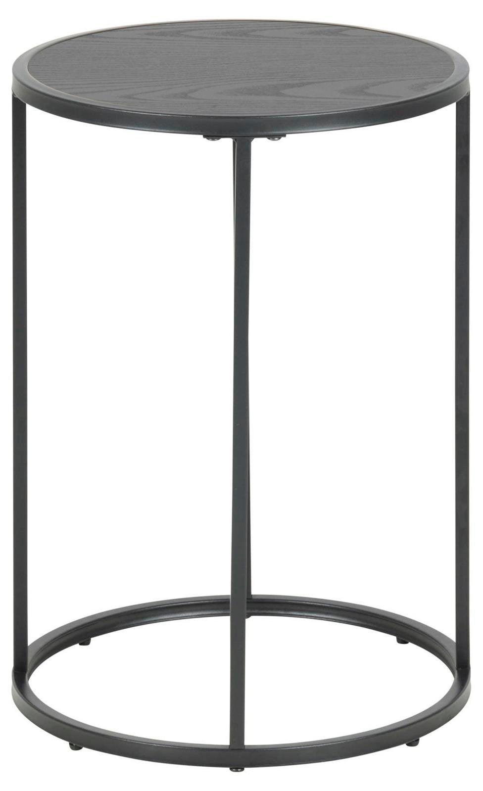 Stolik kawowy Actona Seaford MDF metal czarny okrągły 40 cm