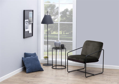 Stolik kawowy Actona Seaford MDF metal czarny okrągły 40 cm