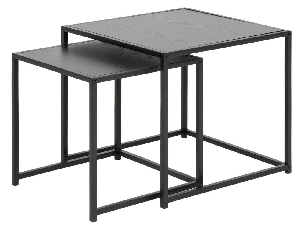 Zestaw stolików kawowych Actona Seaford drewniano-metalowy czarny 2 szt.