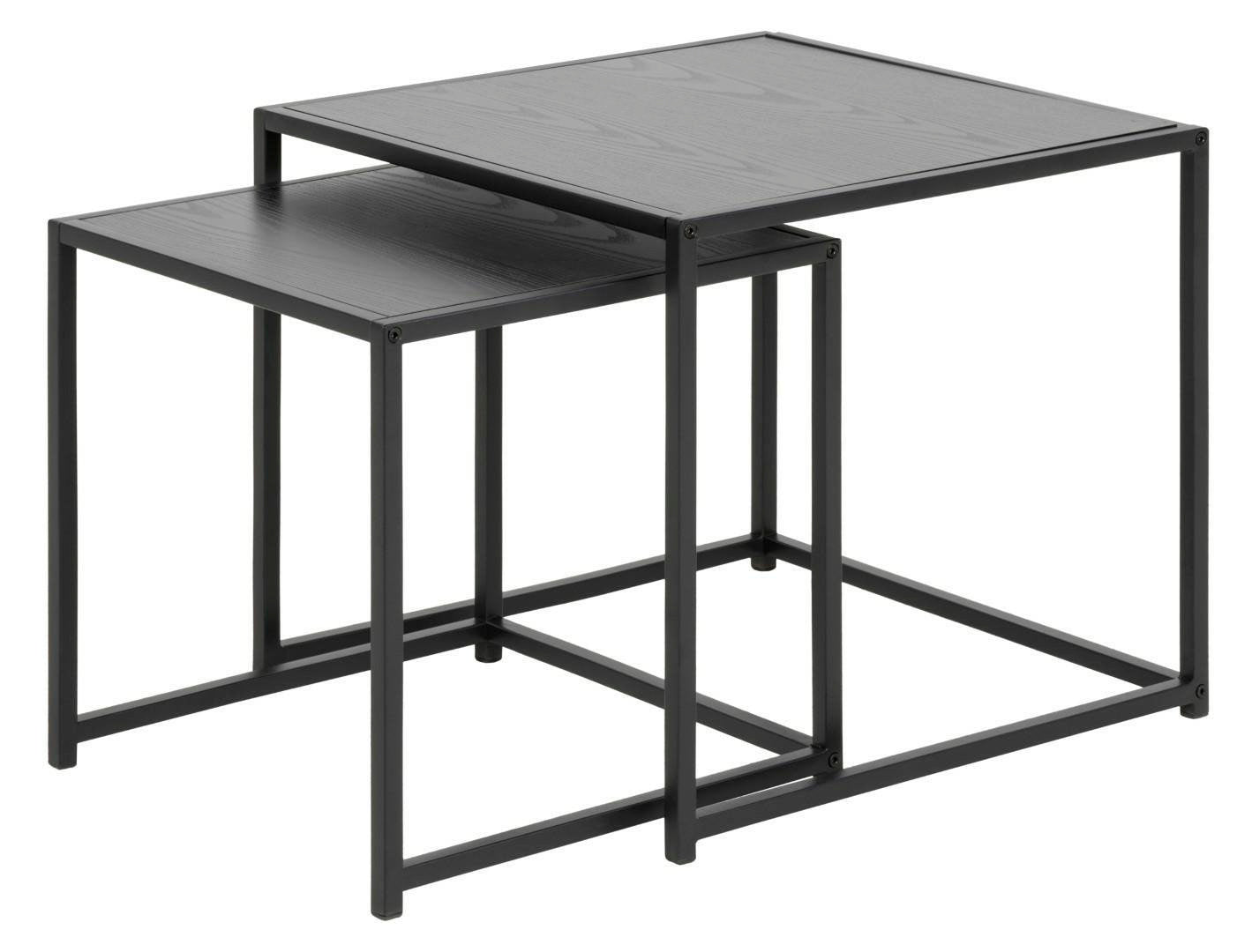 Zestaw stolików kawowych Actona Seaford drewniano-metalowy czarny 2 szt.
