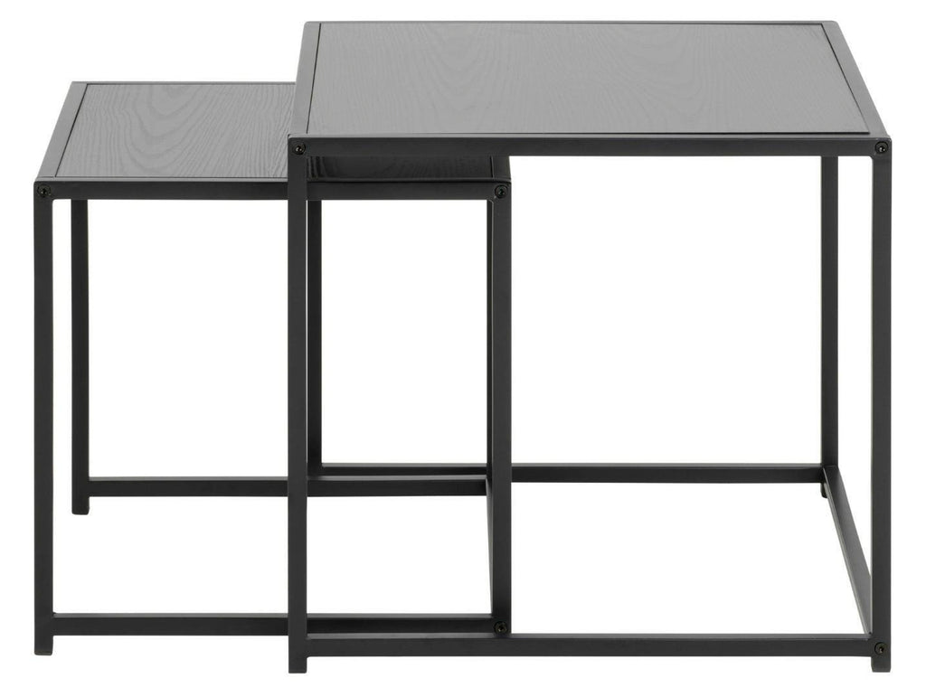 Zestaw stolików kawowych Actona Seaford drewniano-metalowy czarny 2 szt.