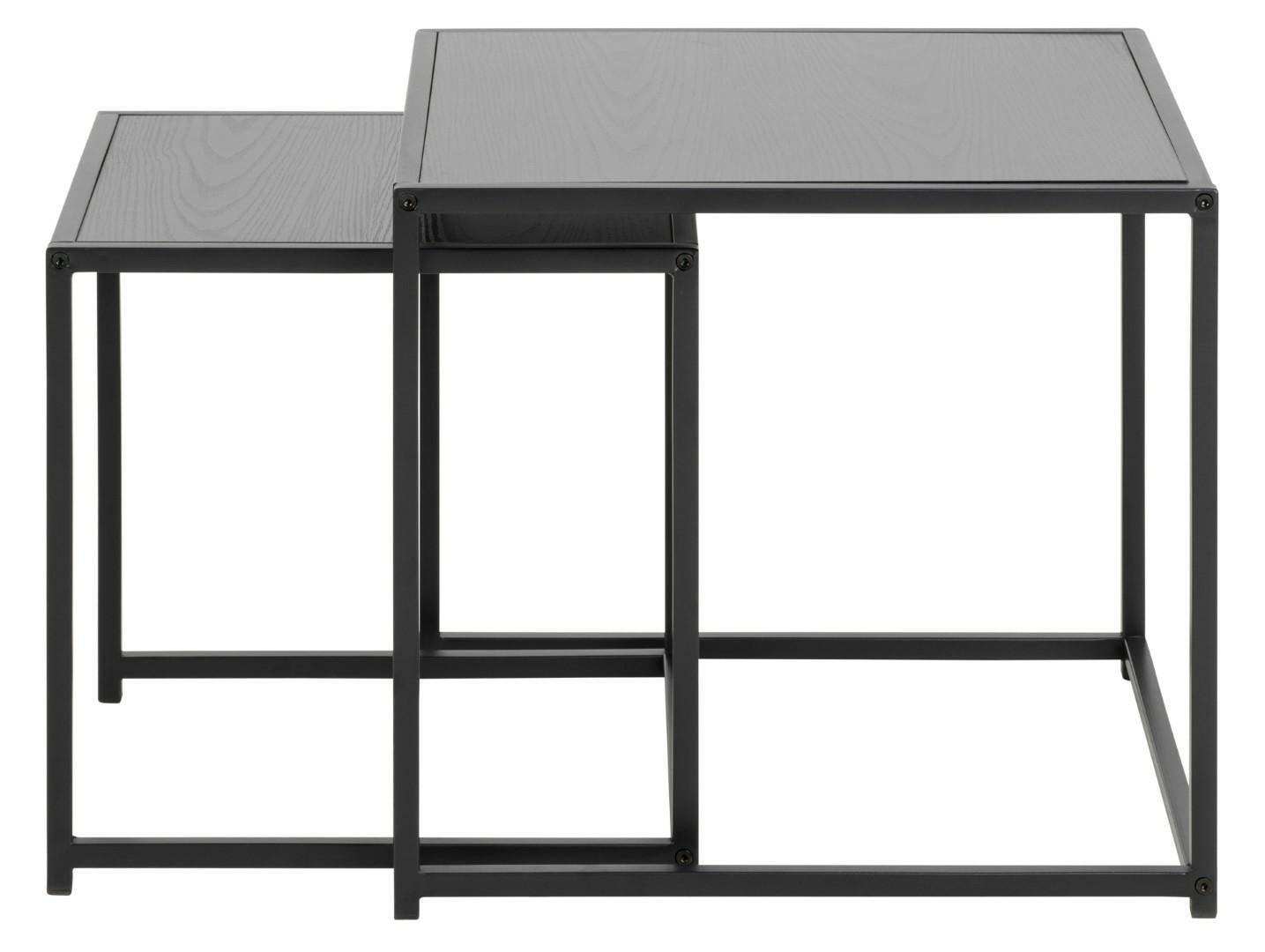 Zestaw stolików kawowych Actona Seaford drewniano-metalowy czarny 2 szt.