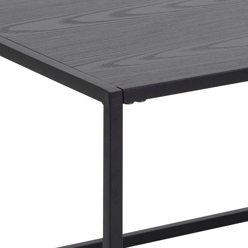 Stolik kawowy Actona Seaford z gazetnikiem metalowy czarny 110x60 cm