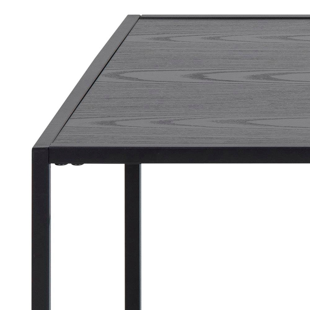 Stolik kawowy Actona Seaford z gazetnikiem metalowy czarny 110x60 cm