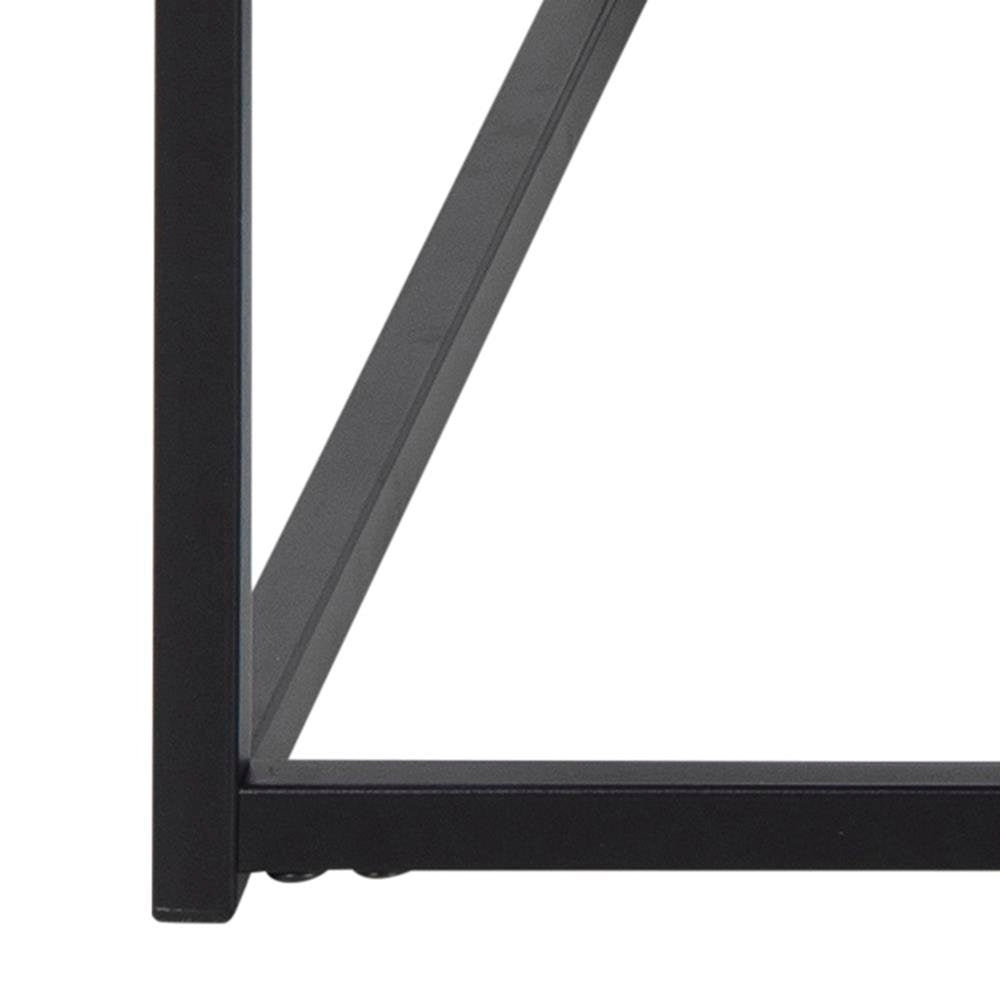 Stolik kawowy Actona Seaford z gazetnikiem metalowy czarny 110x60 cm