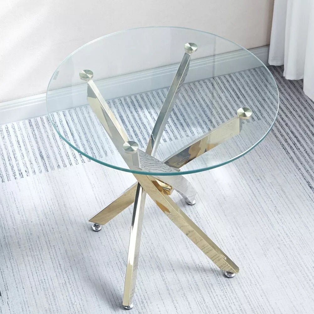 Stolik kawowy Amber 60cm transparentny/ złoty