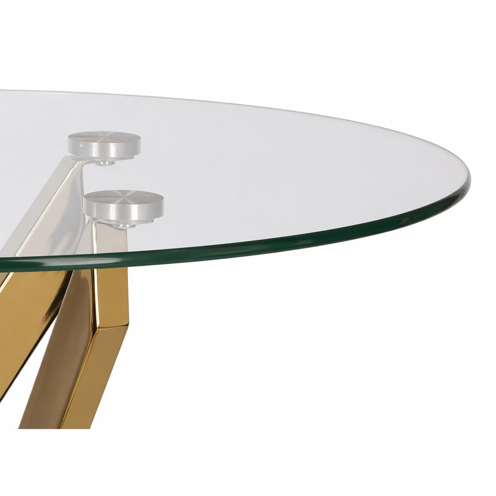 Stolik kawowy Amber 60cm transparentny/ złoty