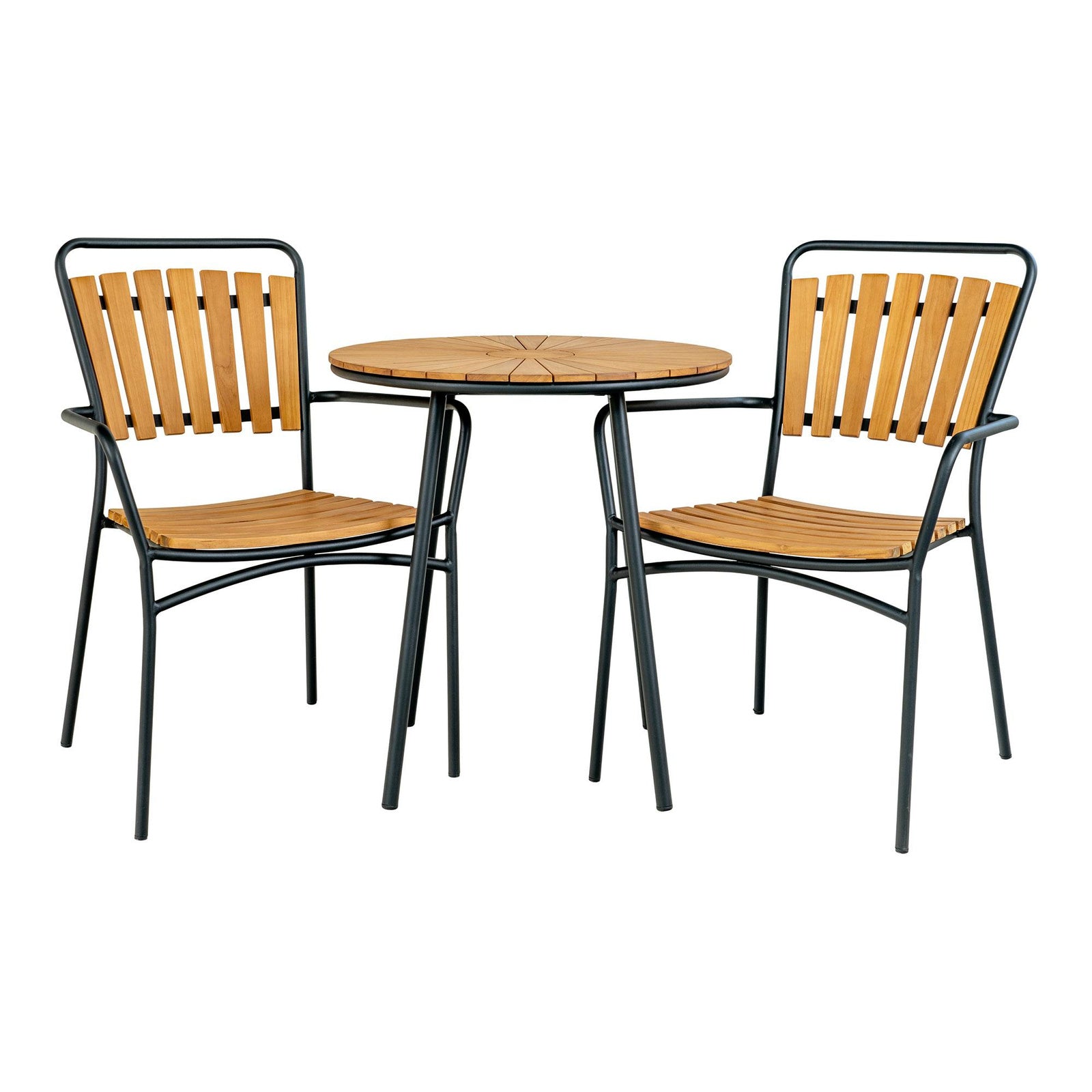 Stolik pomocniczy Cleveland tekowy/ czarny