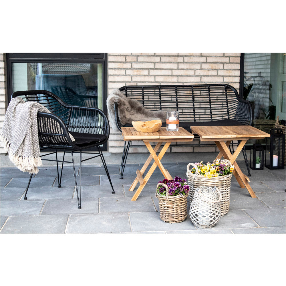 Stolik pomocniczy Bilbao 50x50cm naturalny tekowy