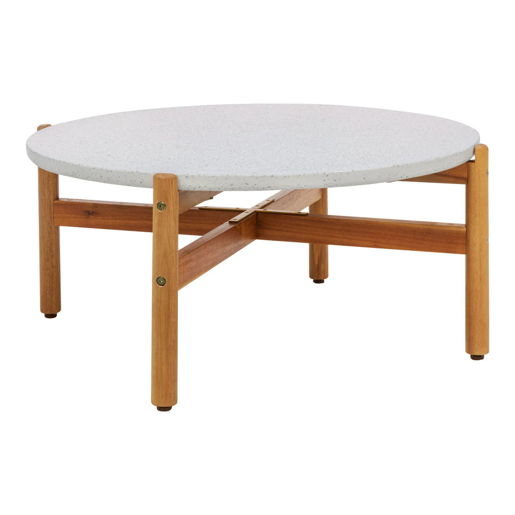 Stolik kawowy Terracina 84,5cm akacja/terrazzo