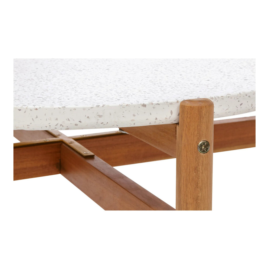 Stolik kawowy Terracina 84,5cm akacja/terrazzo