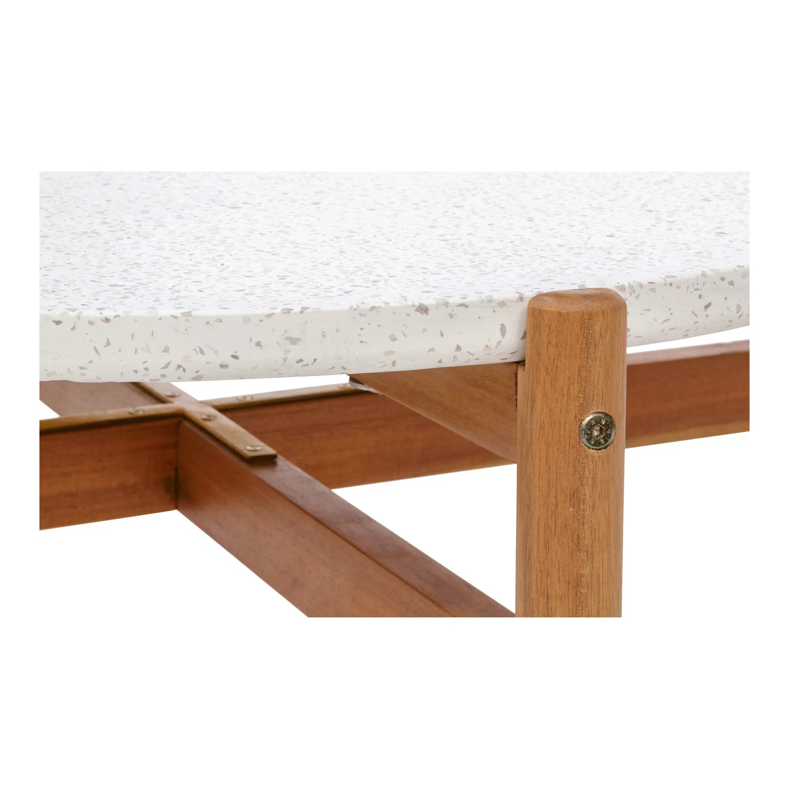 Stolik kawowy Terracina 84,5cm akacja/terrazzo