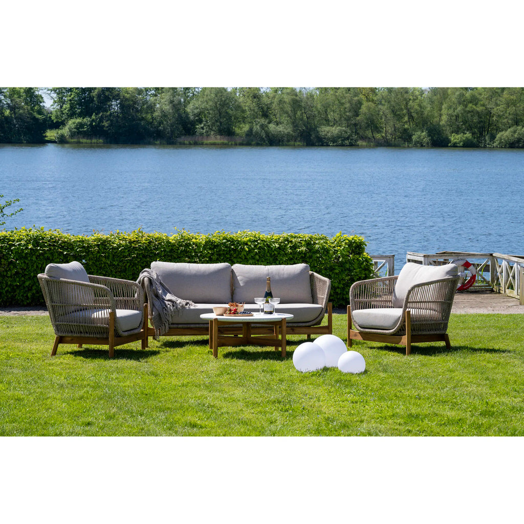 Stolik kawowy Terracina 84,5cm akacja/terrazzo