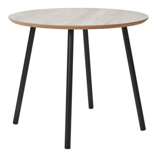 Stolik kawowy Aalst 55cm trawertyn/ czarny
