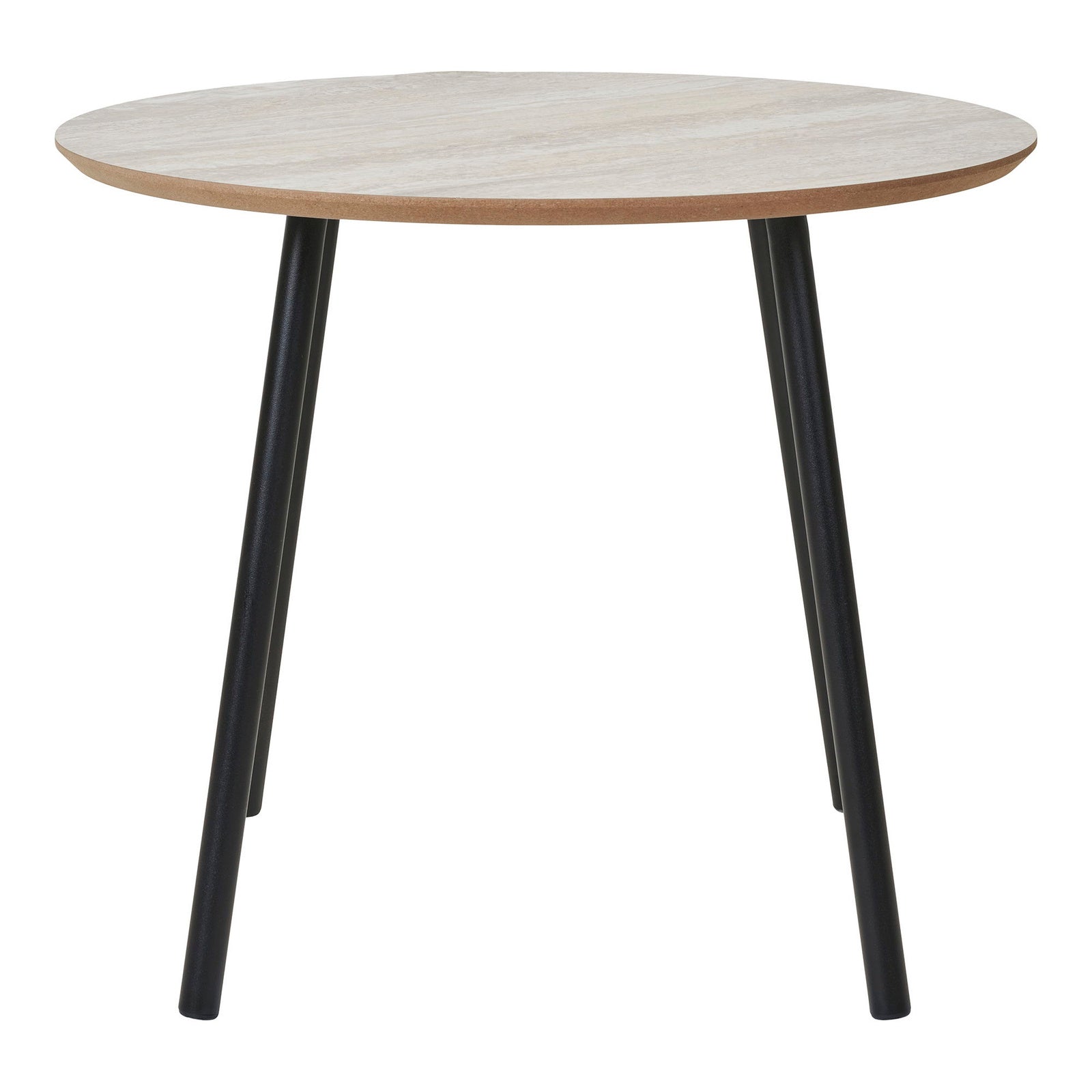 Stolik kawowy Aalst 55cm trawertyn/ czarny