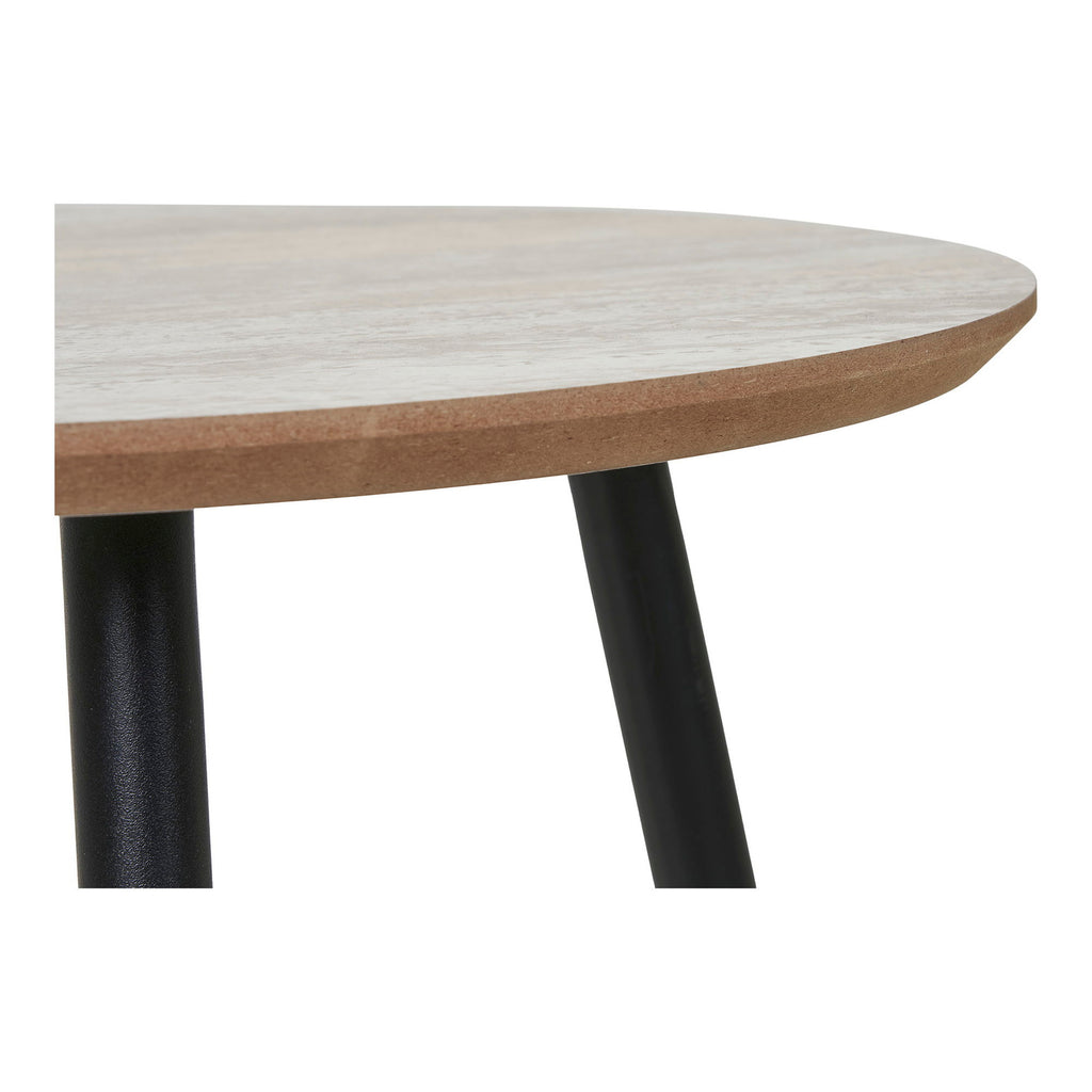 Stolik kawowy Aalst 55cm trawertyn/ czarny