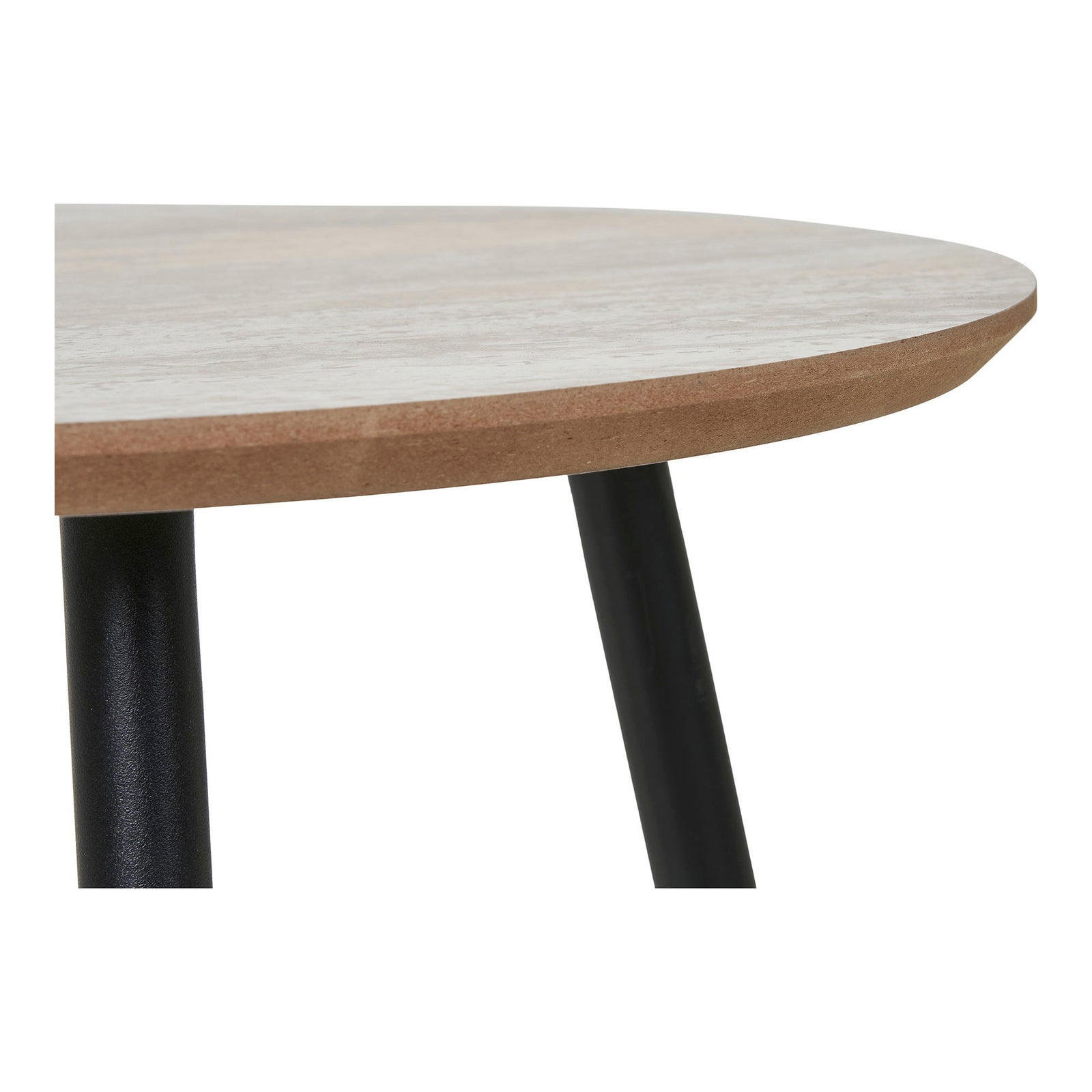 Stolik kawowy Aalst 55cm trawertyn/ czarny