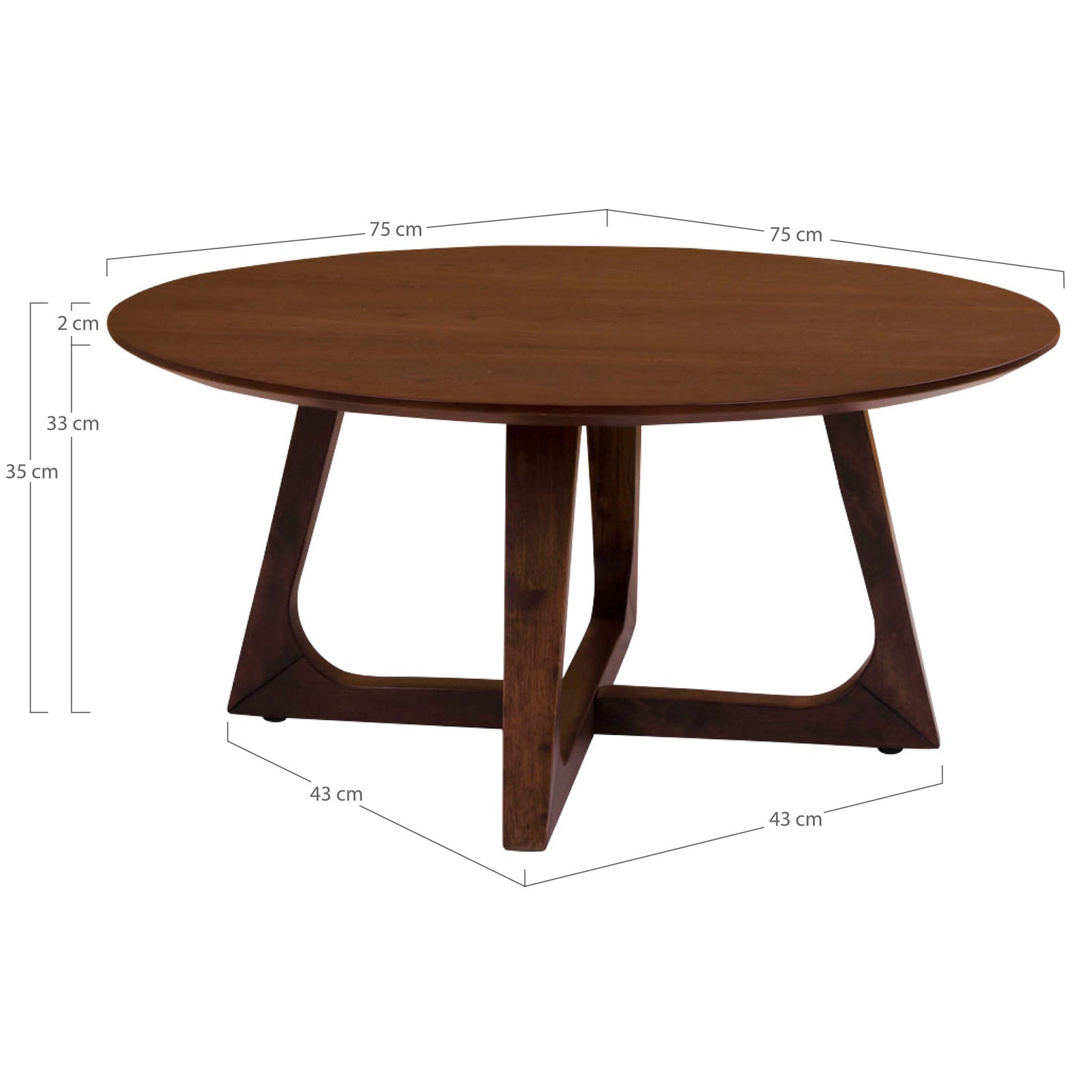 Stolik kawowy Hellerup 75cm orzech