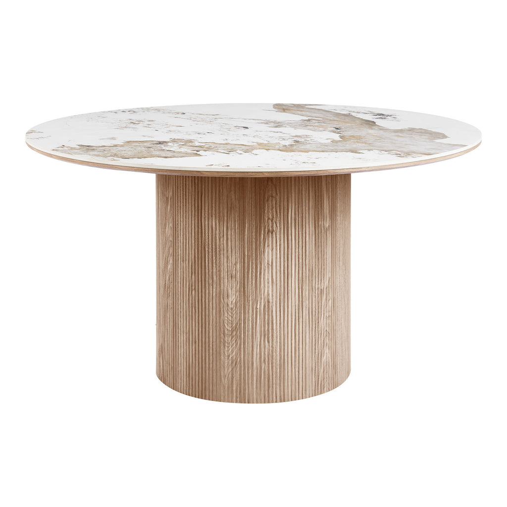 Stół Athens blat ceramiczny, biały/brązowy, 140 cm