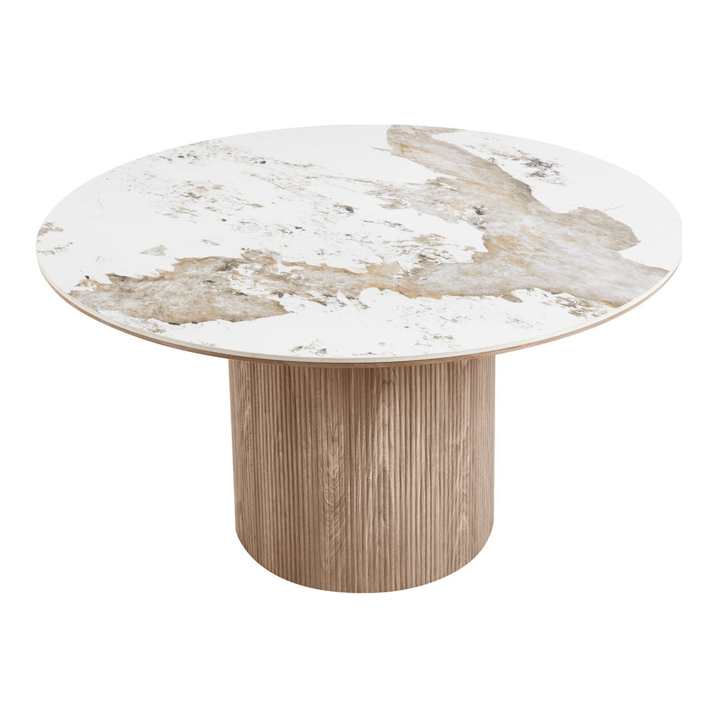 Stół Athens blat ceramiczny, biały/brązowy, 140 cm
