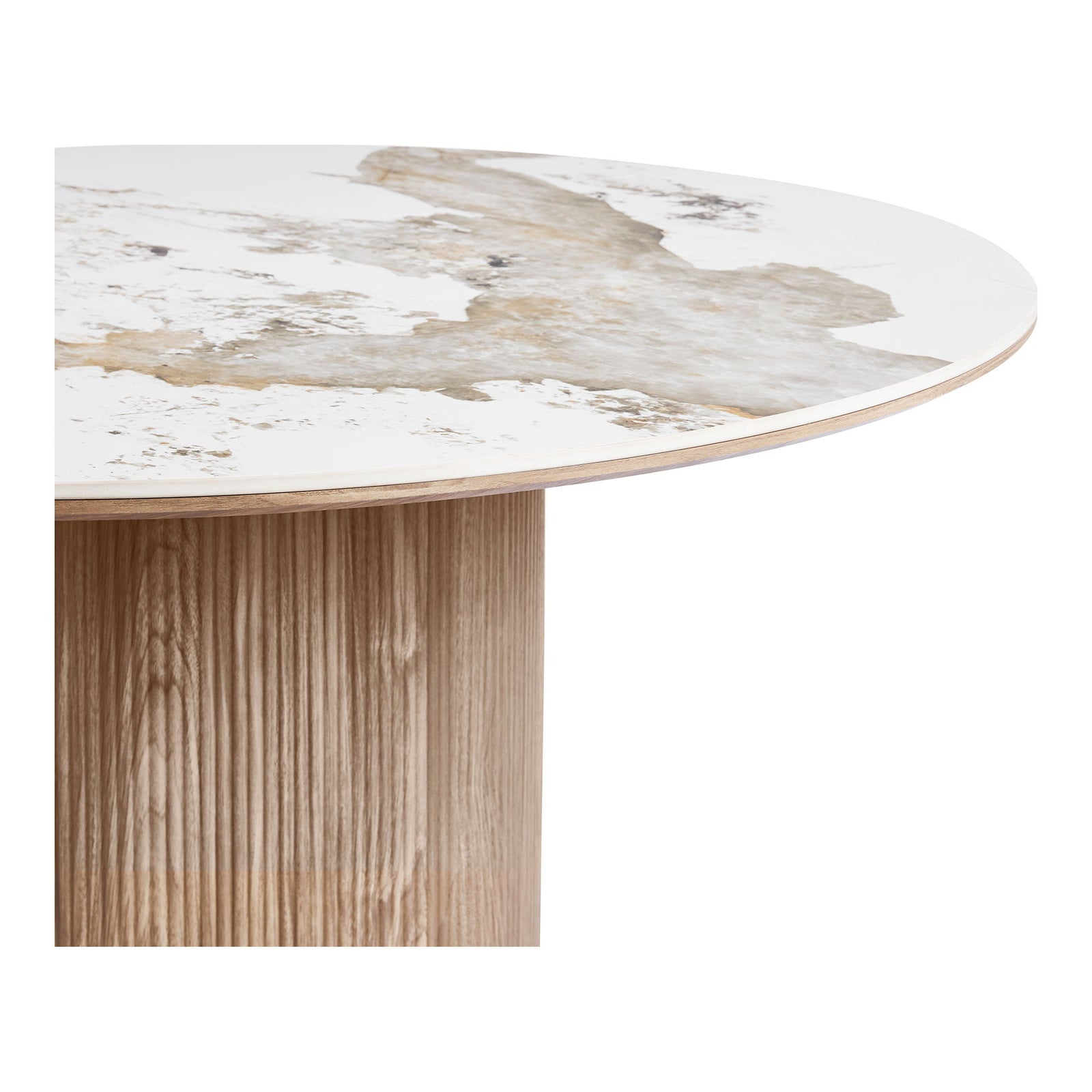 Stół Athens blat ceramiczny, biały/brązowy, 140 cm