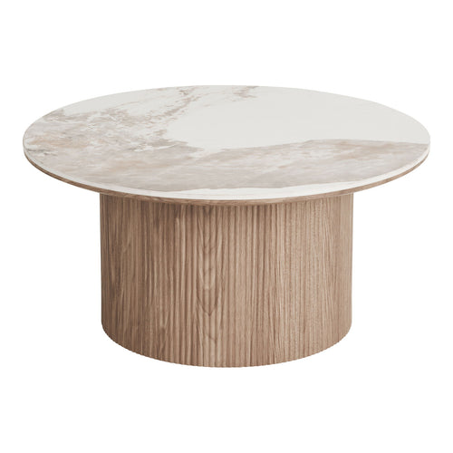 Stolik kawowy Athens ceramiczny Blat, biały/brązowy 80x40 cm
