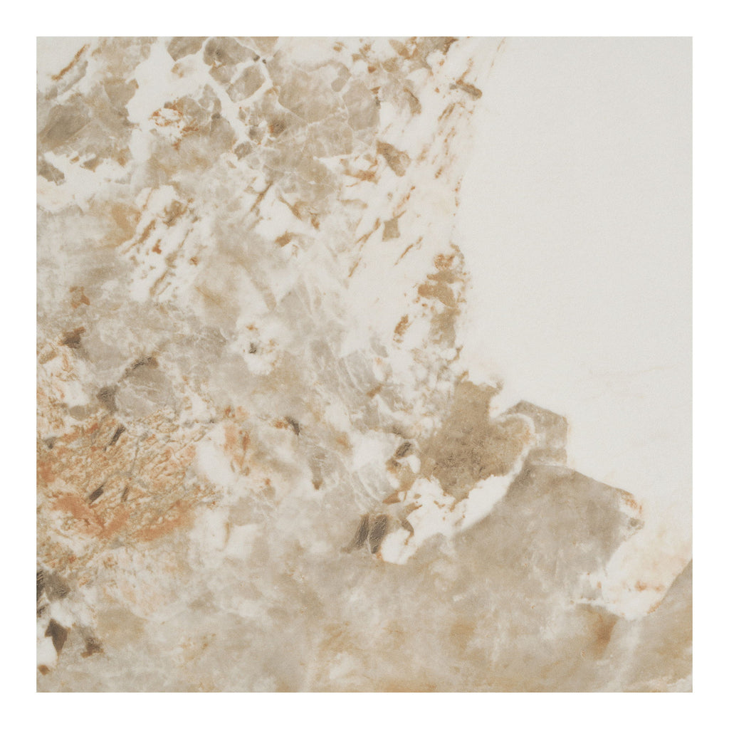 Stolik kawowy Athens ceramiczny Blat, biały/brązowy 80x40 cm