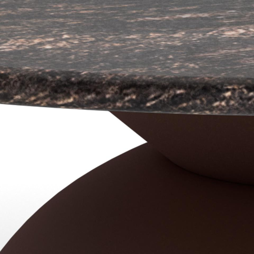 Stolik kawowy Ferrol 80cm brązowy marmur/ brązowy