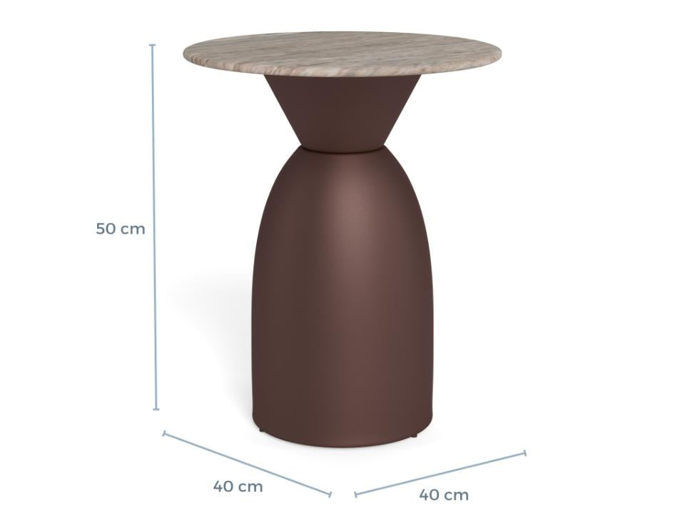 Stolik kawowy Ferrol 40cm szary marmur/ brązowy
