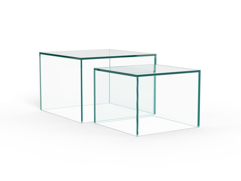 Zestaw 2 stolików Dice krystaliczne szkło