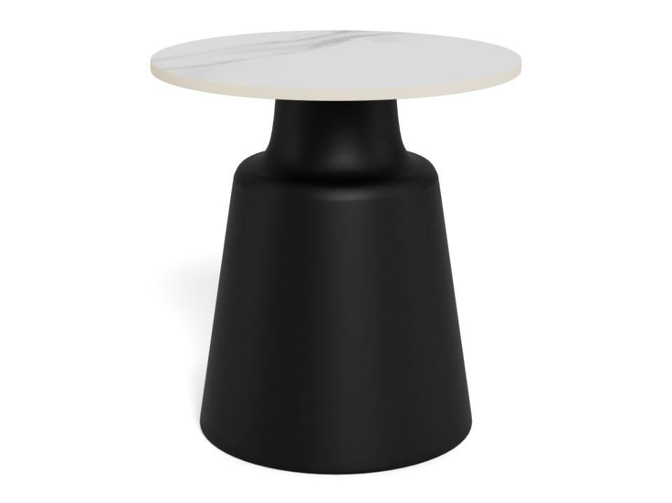 Stolik kawowy Santorini 45cm biały ceramiczny/ czarny