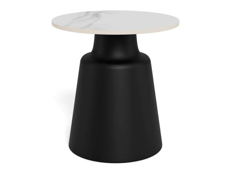 Stolik kawowy Santorini 45cm biały ceramiczny/ czarny