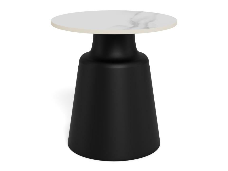 Stolik kawowy Santorini 45cm biały ceramiczny/ czarny