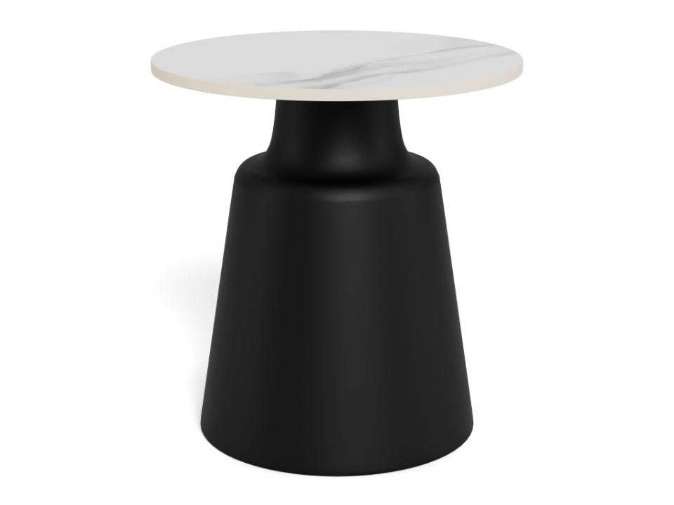 Stolik kawowy Santorini 45cm biały ceramiczny/ czarny