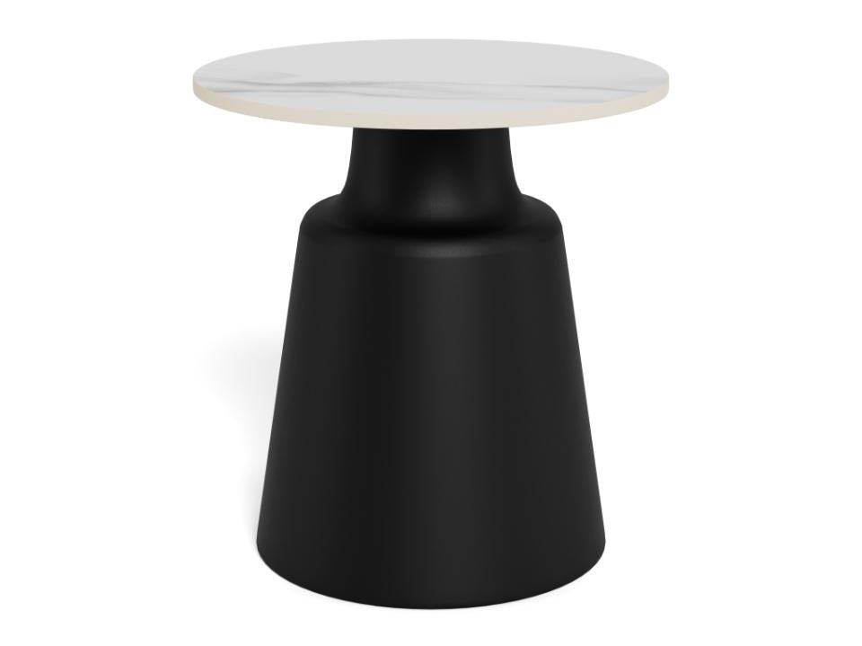 Stolik kawowy Santorini 45cm biały ceramiczny/ czarny
