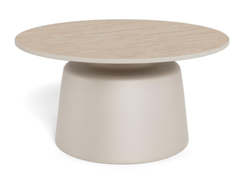 Stolik kawowy Santorini 70cm beżowy ceramiczny