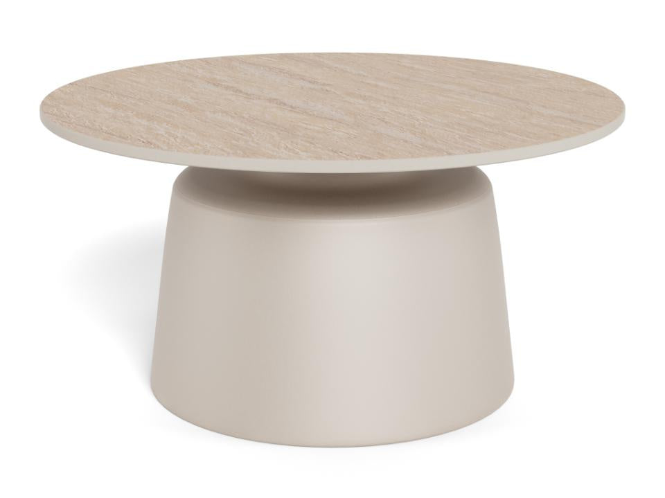 Stolik kawowy Santorini 70cm beżowy ceramiczny