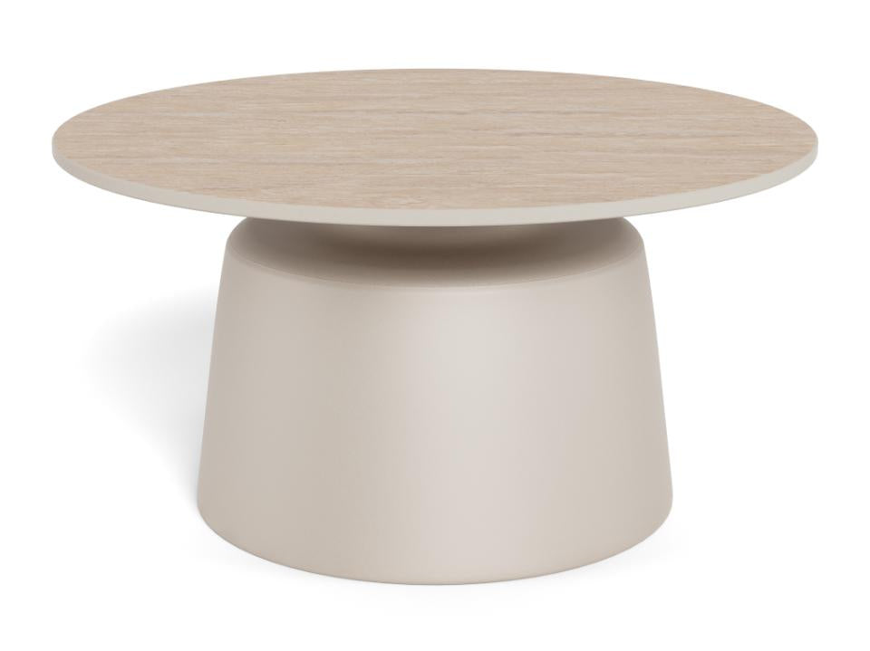 Stolik kawowy Santorini 70cm beżowy ceramiczny