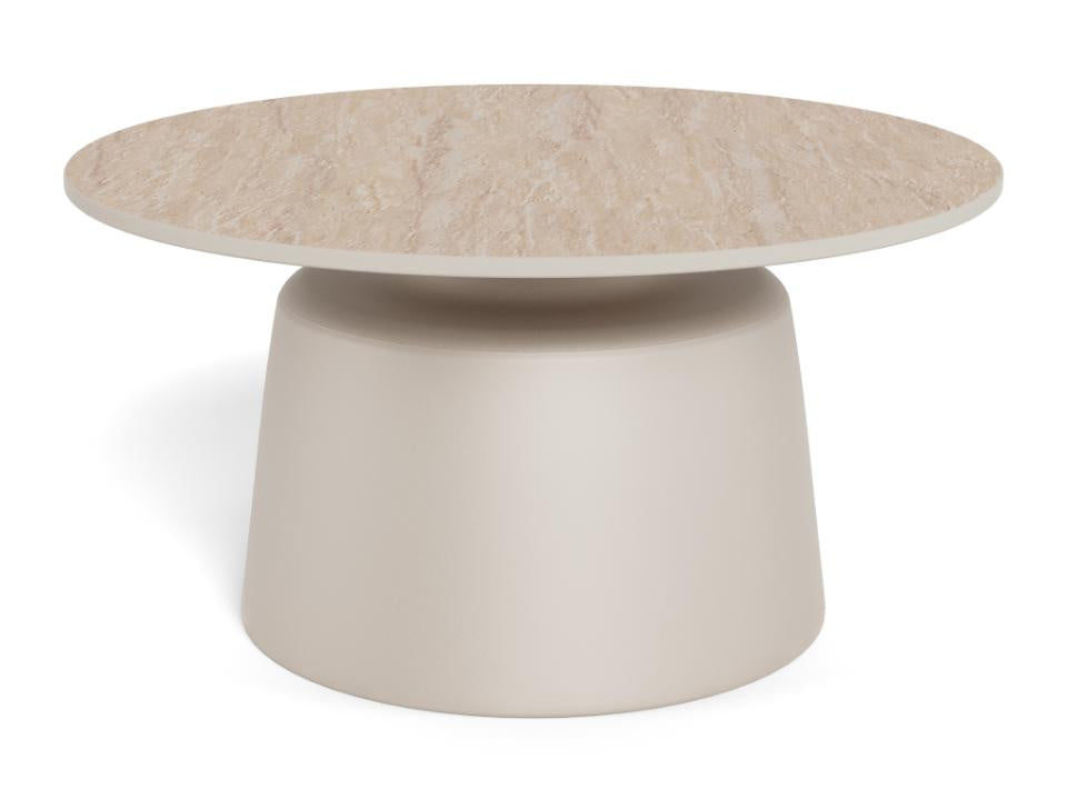 Stolik kawowy Santorini 70cm beżowy ceramiczny