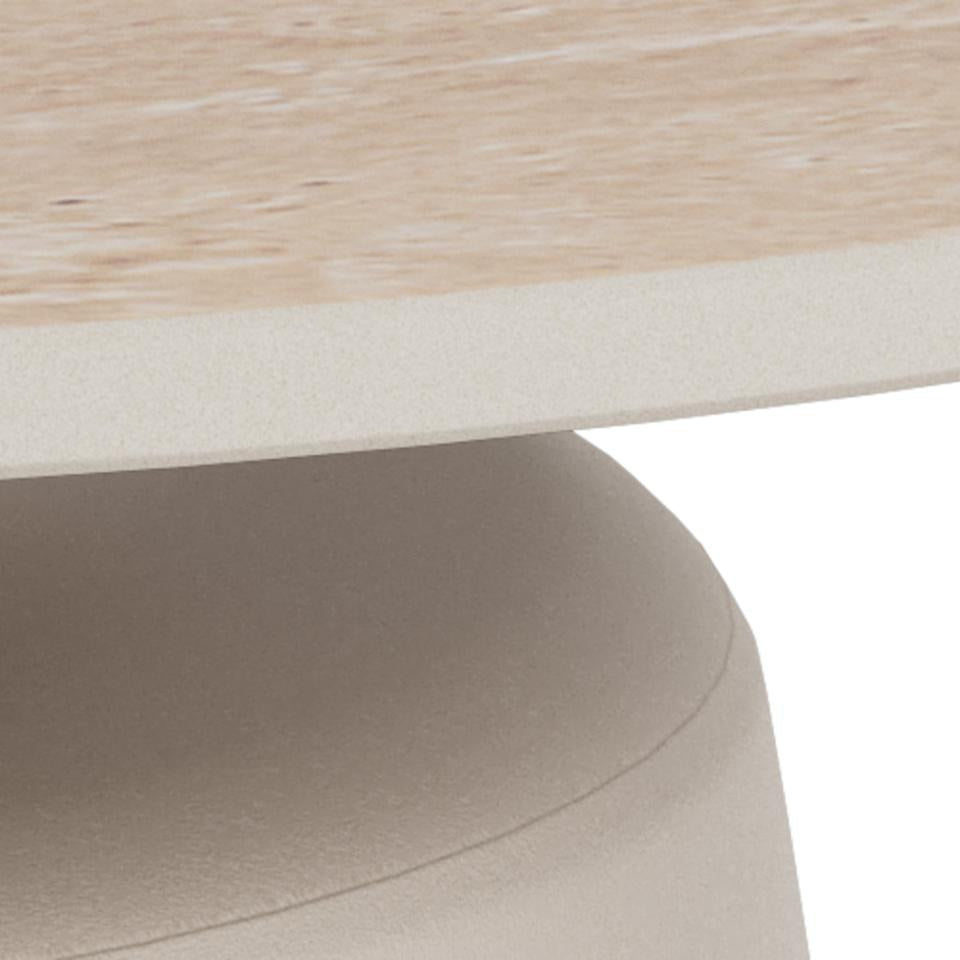 Stolik kawowy Santorini 70cm beżowy ceramiczny