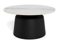 Stolik kawowy Santorini 70cm biały ceramiczny/ czarny