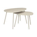 Zestaw stolików kawowych Terra 2w1 owalne trawertyn do salonu