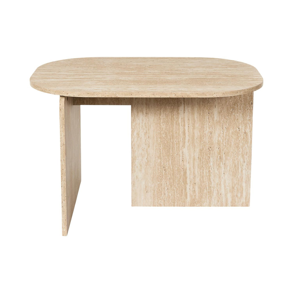 Stolik kawowy Umor owalny 72x53 cm nowoczesny trawertynowy