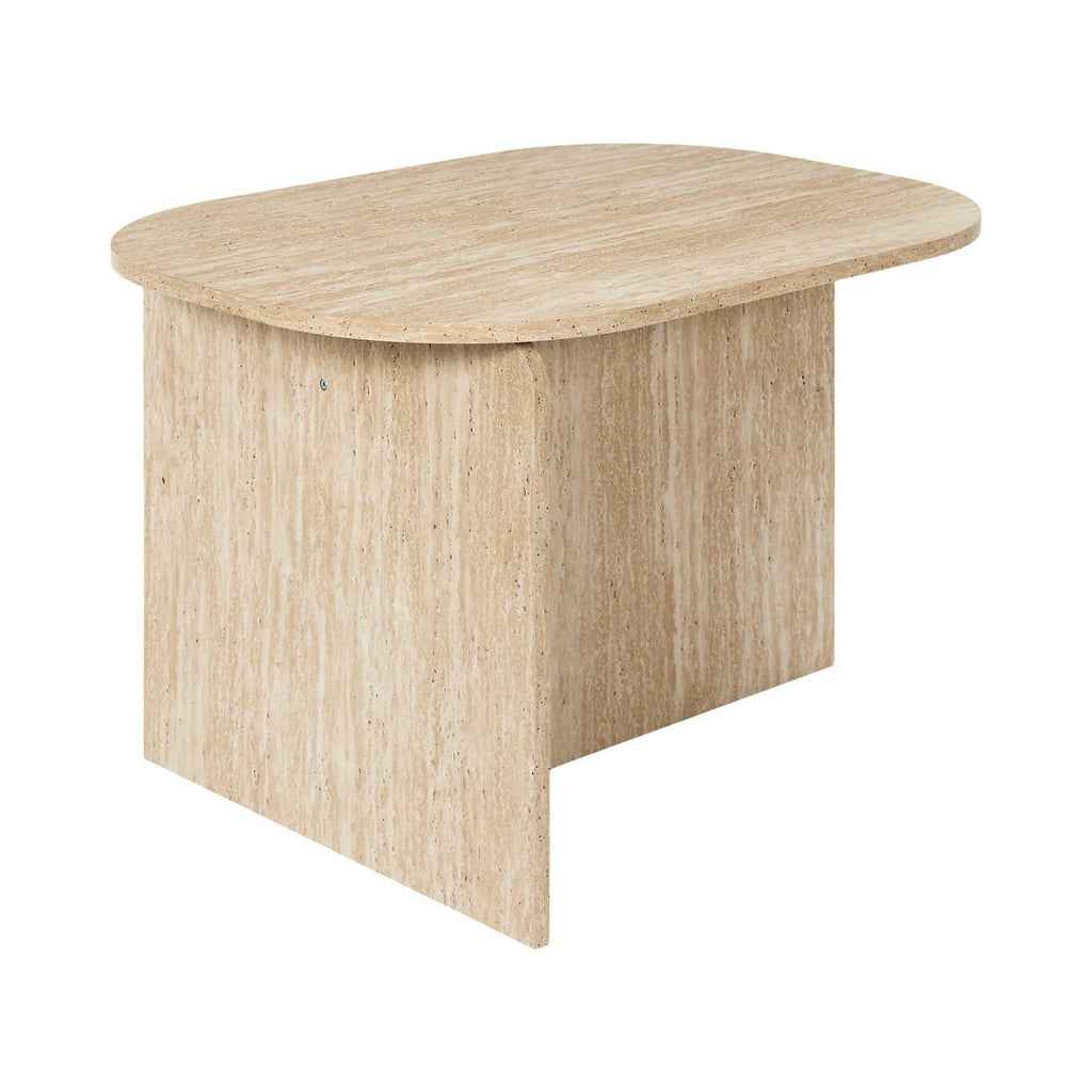 Stolik kawowy Umor owalny 72x53 cm nowoczesny trawertynowy