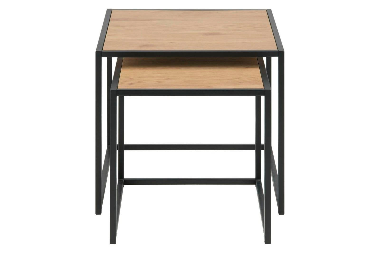 Zestaw stolików kawowych Actona Seaford MDF metal naturalny/czarny 2 szt.